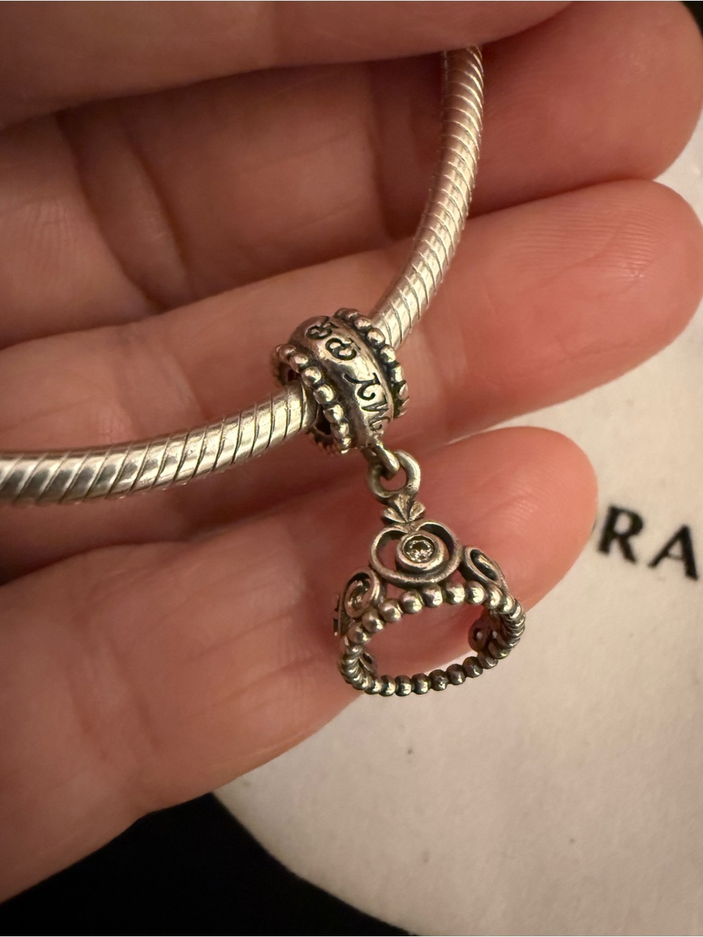 Pandora Silver Crown Dangle Charm - Silver